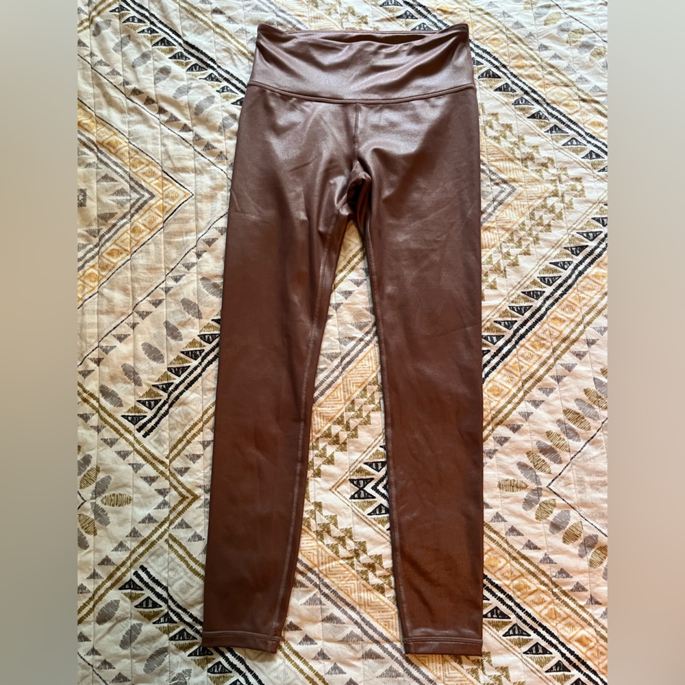 Athleta Shiny Brown Leggings